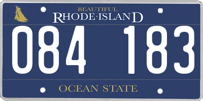 RI license plate 084183