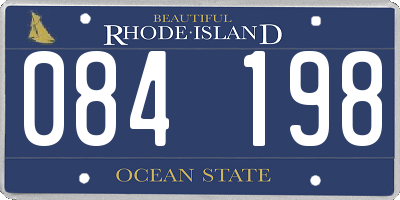RI license plate 084198