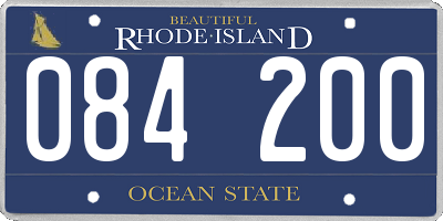 RI license plate 084200