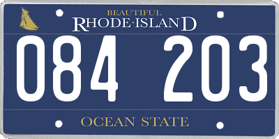 RI license plate 084203