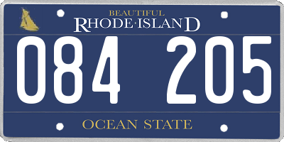 RI license plate 084205