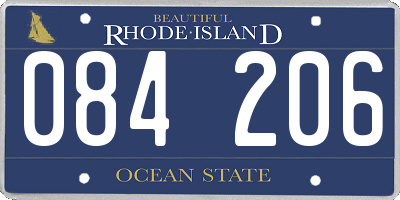 RI license plate 084206