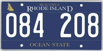 RI license plate 084208