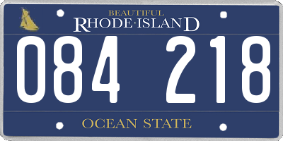 RI license plate 084218