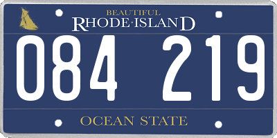RI license plate 084219