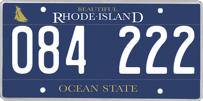 RI license plate 084222