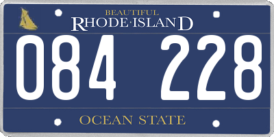RI license plate 084228