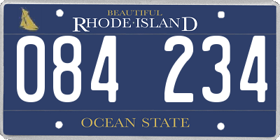 RI license plate 084234