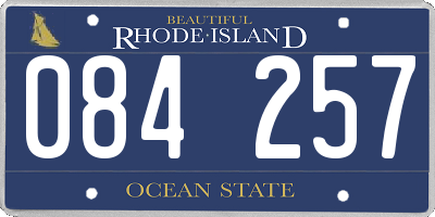 RI license plate 084257
