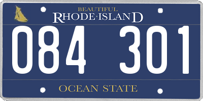 RI license plate 084301