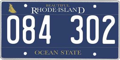 RI license plate 084302