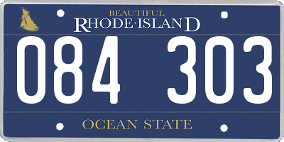 RI license plate 084303