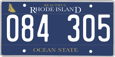 RI license plate 084305