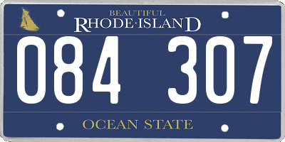 RI license plate 084307