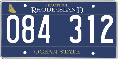 RI license plate 084312