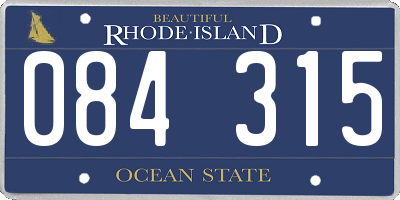 RI license plate 084315