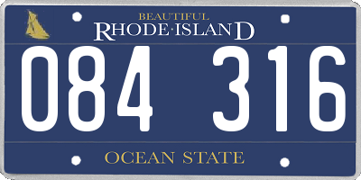 RI license plate 084316