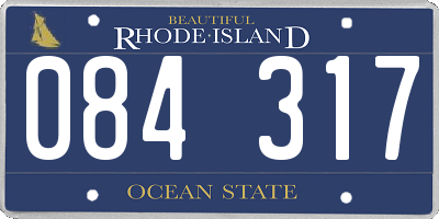 RI license plate 084317