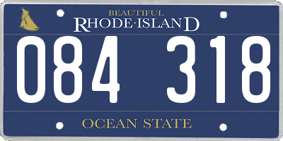 RI license plate 084318