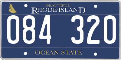 RI license plate 084320