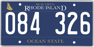 RI license plate 084326
