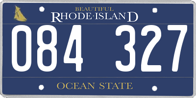RI license plate 084327
