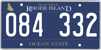 RI license plate 084332