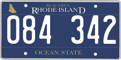 RI license plate 084342