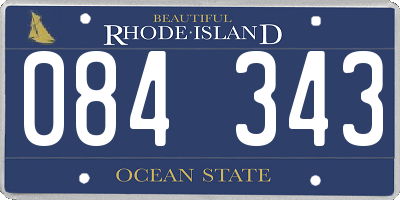 RI license plate 084343