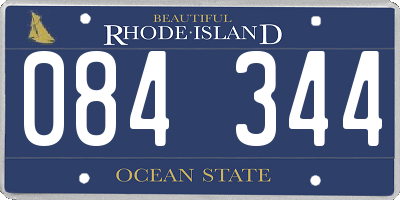 RI license plate 084344