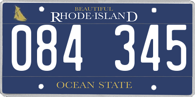 RI license plate 084345