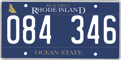 RI license plate 084346