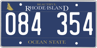 RI license plate 084354