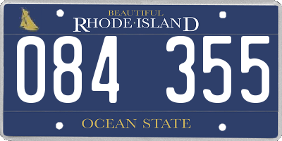 RI license plate 084355