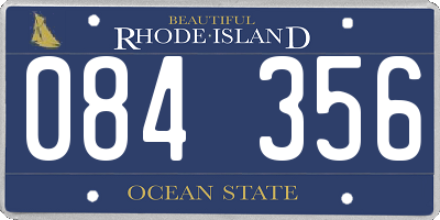 RI license plate 084356