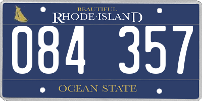 RI license plate 084357