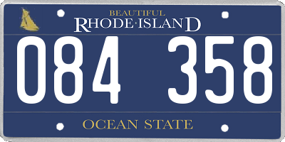RI license plate 084358