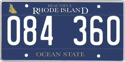 RI license plate 084360