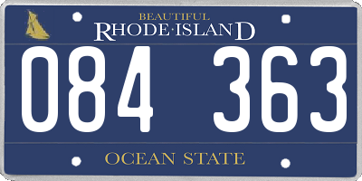 RI license plate 084363