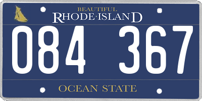 RI license plate 084367