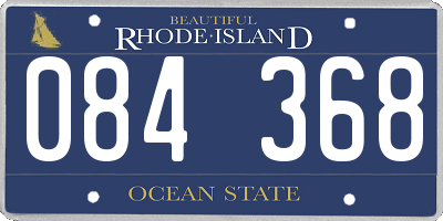 RI license plate 084368