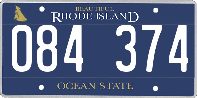RI license plate 084374