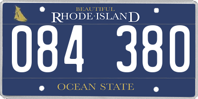 RI license plate 084380