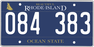 RI license plate 084383