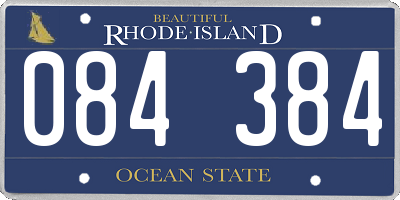 RI license plate 084384