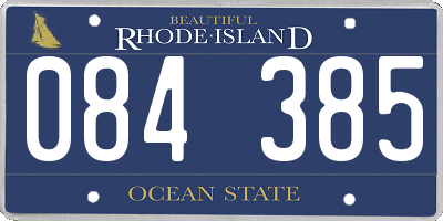 RI license plate 084385