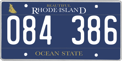 RI license plate 084386