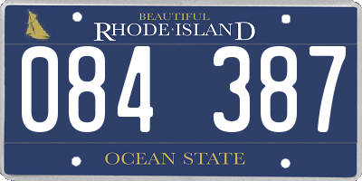 RI license plate 084387