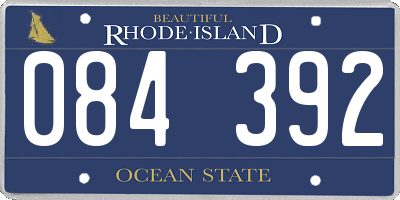 RI license plate 084392