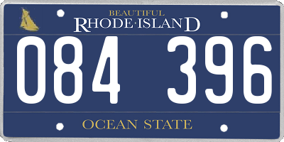 RI license plate 084396